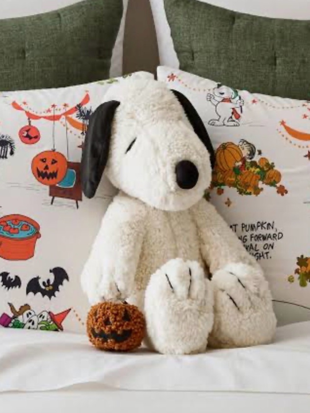 Pottery Barn Peanuts Snoopy Halloween Pillow Fall Decor Autumn